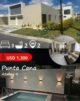 Rento casa amueblada en punta cana atabey ii