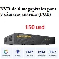 Nvr de 6 megapíxel con capacidad para 8 cámaras ip