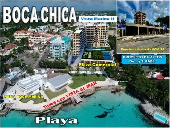 Proyecto aptos frente al mar en boca chica a pasos de los principales