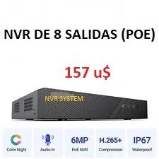 Nvr full hd de 6 megapíxeles para 8 cámaras ip