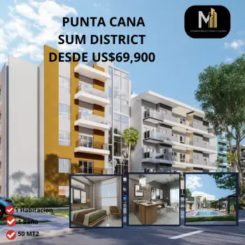 Vendo apartamento en el proyecto residencial sun district / punta cana