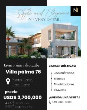 Vendo villa palma 76 lo mas exclusivo de cap. cana