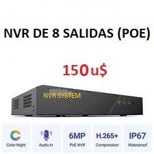Nvr full hd de 6 megapíxeles para 8 cámaras ip