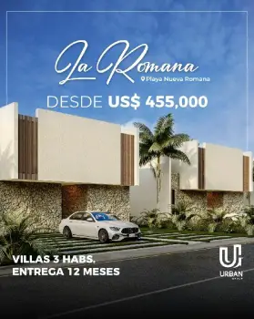 Villas de 3 habitaciones en playa nueva romana