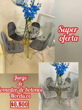 Juego de comedor de botones nórdicos s