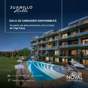 Apartamento de 2 habitaciones en venta en cap cana.