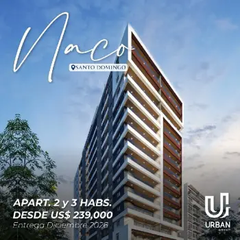 Apartamentos de 2 y 3 habitaciones en naco