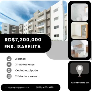 Apartamento nuevo en ensanche isabelita