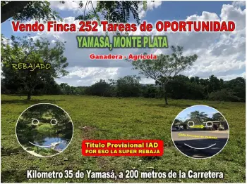 Vendo finca de 252 tareas en el 35 de yamasa super rebajada
