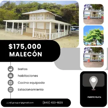 Vendo restaurante frente a la playa en puerto plata