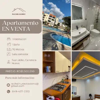 Apartamento de 1 habitacion en venta en juan dolio.