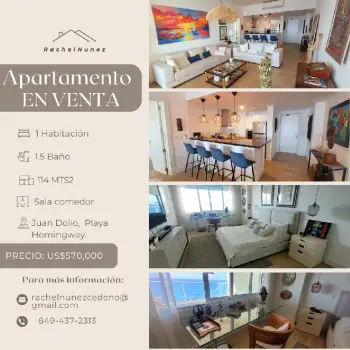 Apartamento de 1 habitacion en venta en juan dolio.