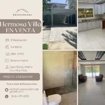 Villa de 3 habitaciones en venta en juan dolio.