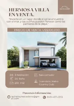 Villa de 3 habitaciones en venta en juan dolio.