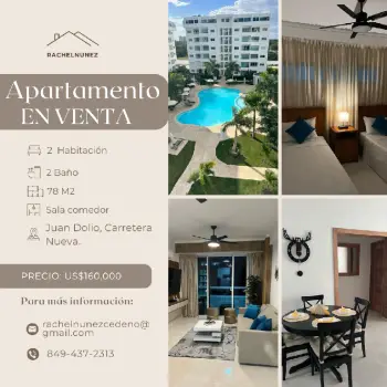 Apartamento de 2 habitaciones en venta en juan dolio.