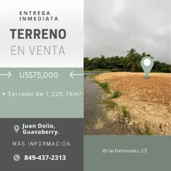 Terreno en venta en guavaberry juan dolio.