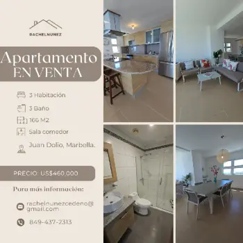 Apartamento de 3 habitaciones en venta en juan dolio.