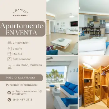 Apartamento de 3 habitaciones en venta en juan dolio.