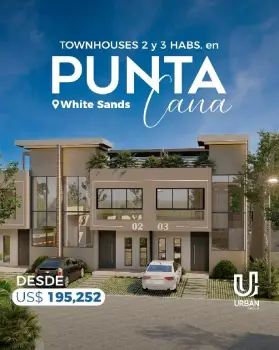 Townhouses de 2 y 3 habitaciones a 3 mins de la playa en punta cana