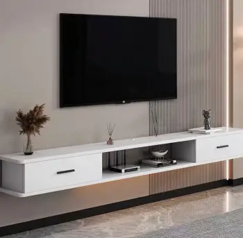 Hermoso estante de tv flotante perfecto par tu espacio de recreacion
