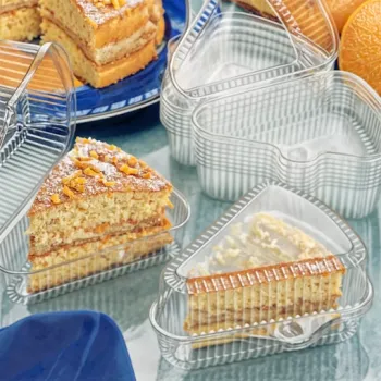 Envase para postres y biscochos triangular