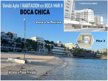 Vendo apto 1 hab. piso 3 torre boca del mar iii boca chica vista  a la