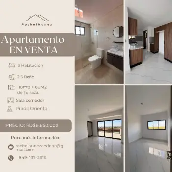 Apartamento de 3 habitaciones en venta en la av. ecologica.
