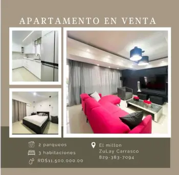 Apartamento en venta el millón