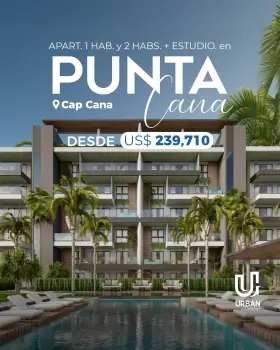 Apartamentos de 1 y 2 habitaciones  servicio en cap cana