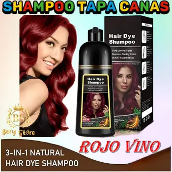 Shampoo cubre canas rojo vino / shampoo tapa canas / shampoo tinte / c