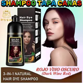 Shampoo cubre canas rojo vino oscuro/ shampoo tapa canas / shampoo tin