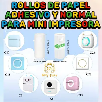 Rollos de papel para mini impresoras termica / mini imprsora termica /