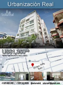 Alquiler de apartamento familiar 2hab en urb. real de sto. dgo.