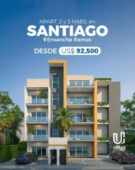 Apartamentos de 2 y 3 habitaciones en santiago