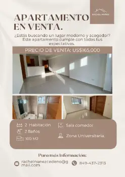 Apartamento de 2 habitaciones en venta en zona universitaria.
