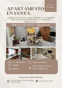 Apartamento de 3 habitaciones en venta en alma rosa i.