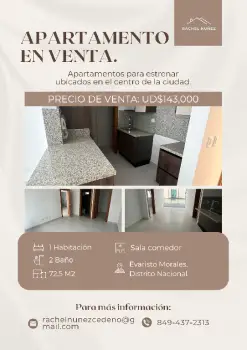 Apartamento en venta en evaristo morales.