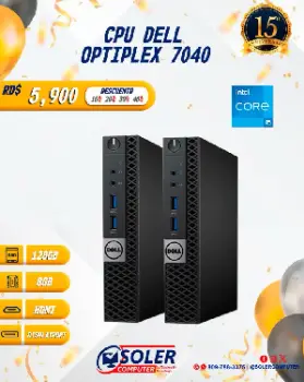 Computadora cpu dell optiplex 7040 micro