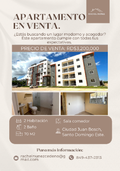Apartamento en venta en la ciudad juan bosch.