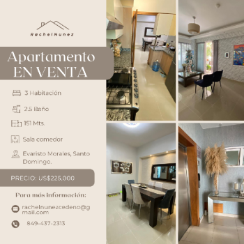 Apartamento en venta en evaristo morales.