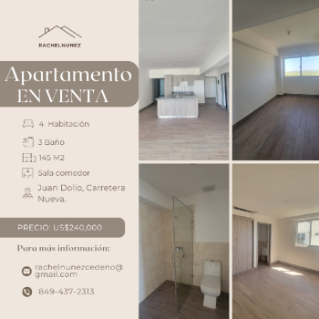 Apartamento de 4 habitaciones en venta en juan dolio.