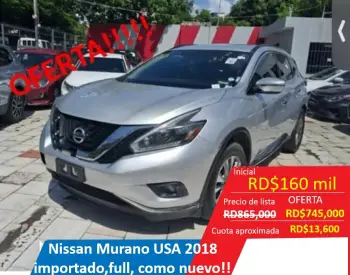 Nissan murano 2018 americano recien importado!!
