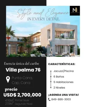 Vendo villa en punta cana.