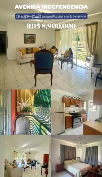 Apartamento de 3 habitaciones en venta en la av. independencia.