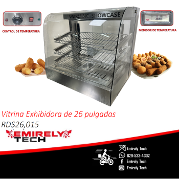 Vitrina exhibidora caliente de 26 pulgadas acero aniquelado