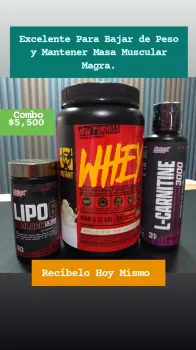 Combo para bajar de peso. proteína whey  l-carnitina líquida y lipo6 b