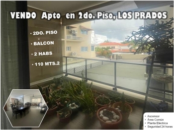 Vendo apto de 2da. con 2 habs. 110 mts.2 balcón en los prados oportuni
