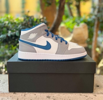 Tenis sneakers nike air jordan 1 mid true blue original originales