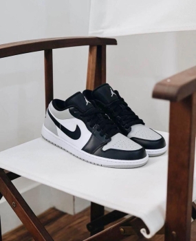 Tenis sneakers nike air jordan 1 low shadow toe grey and black origina