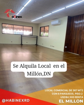 Local comercial en alquiler prox av gustavo mejía ricart el millón